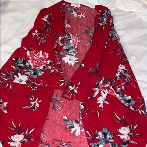 Red Patterned Cardigan